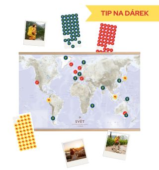 Nástěnná mapa promění vaše cesty v živé vzpomínky. Perfektní dárek pro všechny, kdo rádi cestují a sbírají zážitky....